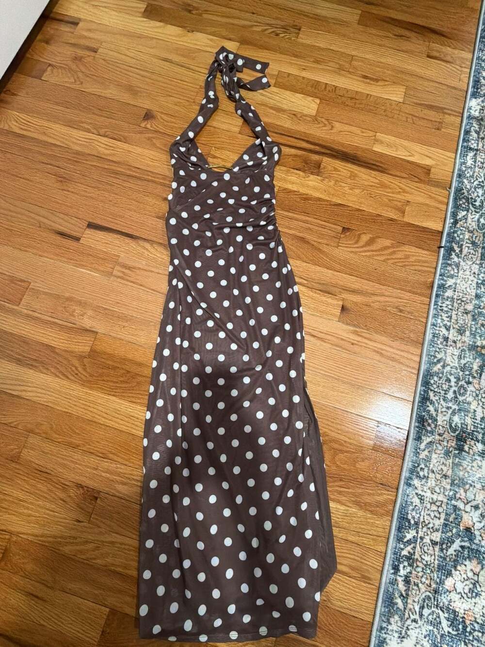 Caroline Constas Polka Dot Halter Dress